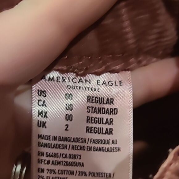 American eagle outfitters womens maroon‎ corduroy cotton stretch mini skirt - Picture 3 of 5